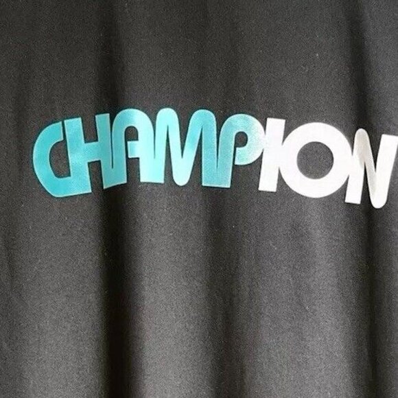 Champion Mens T Shirt Size XL Red Sunset Logo Graphic Tee Short Sleeve Green - Picture 4 of 16